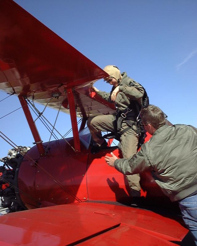 Mom and her red airplane